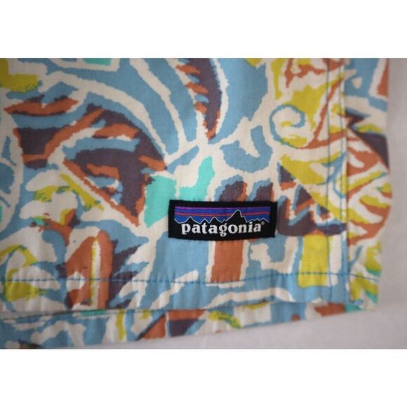 Patagonia Men’s Sz L Thriving Planet/Lago Blue Funhoggers 6" Woven Shorts - Picture 7 of 10